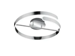LED Deckenleuchte PARMA Metall Chrom/Weiß 3 Stufen Dimmer Ring, Ø 50cm