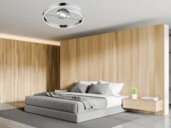 LED Deckenleuchte PARMA Metall Chrom/Weiß 3 Stufen Dimmer Ring, Ø 50cm