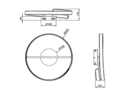 LED Deckenleuchte PARMA Metall Chrom/Weiß 3 Stufen Dimmer Ring, Ø 50cm