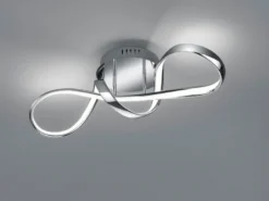 LED Deckenleuchte PERUGIA Metall Chrom/Weiß 3 Stufen Dimmer, Breite 60cm