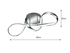 LED Deckenleuchte PERUGIA Metall Chrom/Weiß 3 Stufen Dimmer, Breite 60cm