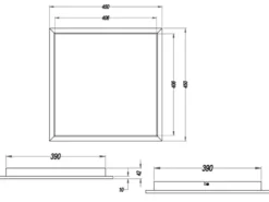 LED Deckenleuchte PHOENIX extrem flach dimmbar, Quadrat 45cm
