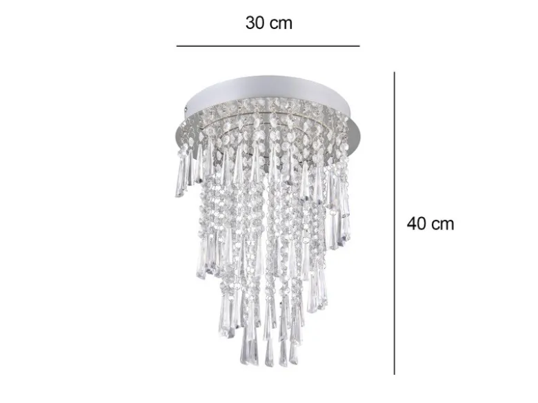 LED Deckenleuchte POMP mit Acryl Kristallbehang und Fernbedienung, Ø 30cm