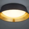LED Deckenleuchte PONTS mit Stofflampenschirm Schwarz Gold Ø 45cm