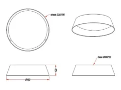 LED Deckenleuchte PONTS mit Stofflampenschirm Schwarz Gold Ø 45cm