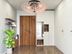 LED Deckenleuchte Rattan Geflecht Natur im Boho Stil, Ø 40cm