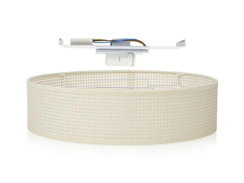 LED Deckenleuchte Rattan Lampenschirm / Abdeckung satiniert, Ø 50cm