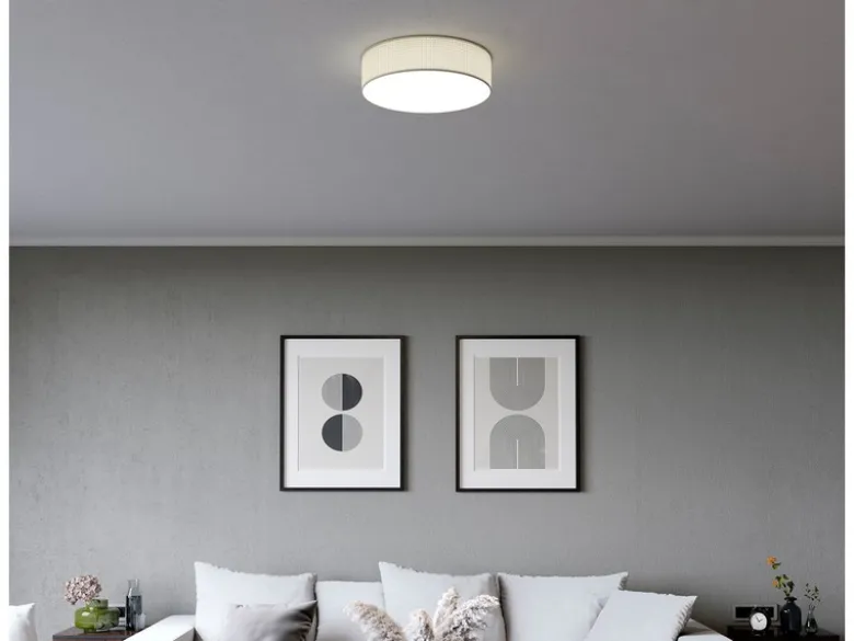 LED Deckenleuchte Rattan Lampenschirm / Abdeckung satiniert, Ø 50cm
