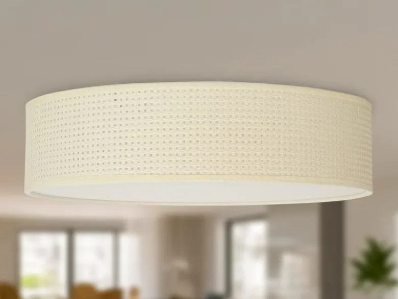 LED Deckenleuchte Rattan Lampenschirm / Abdeckung satiniert, Ø 50cm