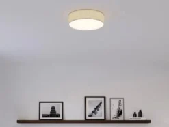 LED Deckenleuchte Rattan Lampenschirm / Abdeckung satiniert, Ø 50cm
