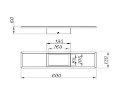 LED Deckenleuchte RIGIDO Schwarz dimmbar & Lichtfarbe einstellbar, B: 60cm