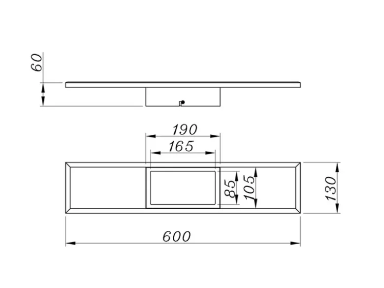 LED Deckenleuchte RIGIDO Schwarz dimmbar & Lichtfarbe einstellbar, B: 60cm