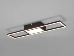 LED Deckenleuchte RIGIDO Schwarz dimmbar & Lichtfarbe einstellbar, B: 60cm