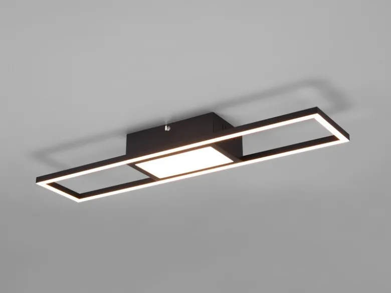 LED Deckenleuchte RIGIDO Schwarz dimmbar & Lichtfarbe einstellbar, B: 60cm
