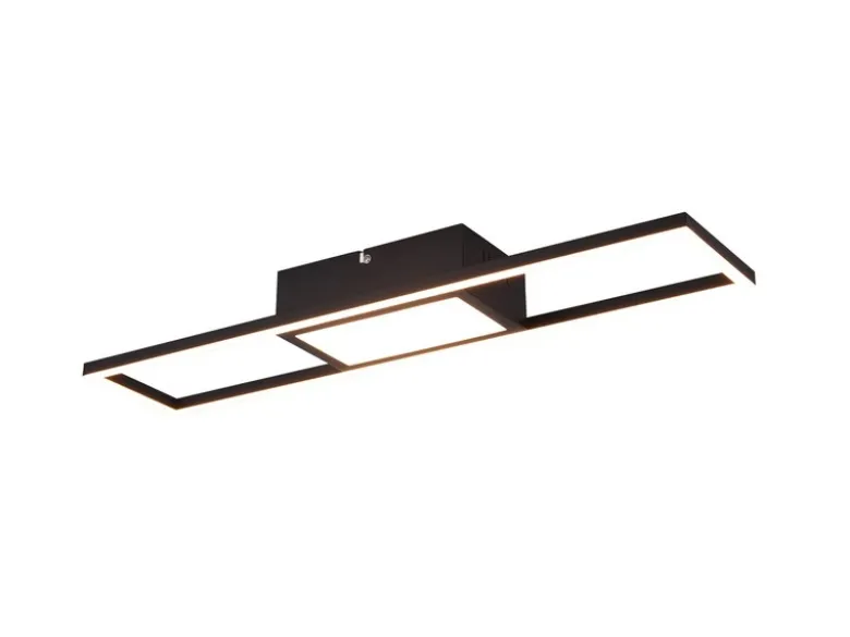 LED Deckenleuchte RIGIDO Schwarz dimmbar & Lichtfarbe einstellbar, B: 60cm