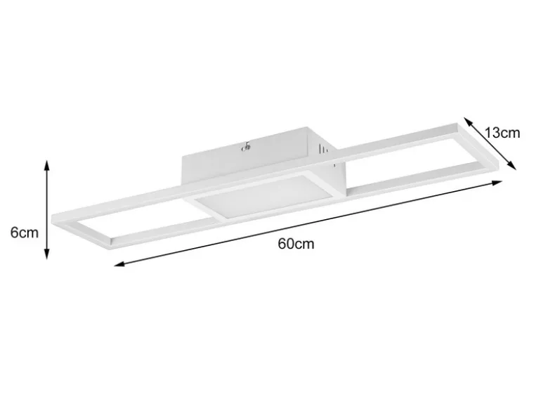LED Deckenleuchte RIGIDO Weiß dimmbar & Lichtfarbe einstellbar, Breite 60cm