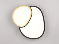 LED Deckenleuchte RISE mit Fernbedienung dimmbar Schwarz Gold, Breite 43,5cm