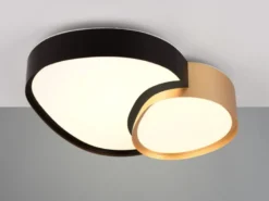 LED Deckenleuchte RISE mit Fernbedienung dimmbar Schwarz Gold, Breite 43,5cm