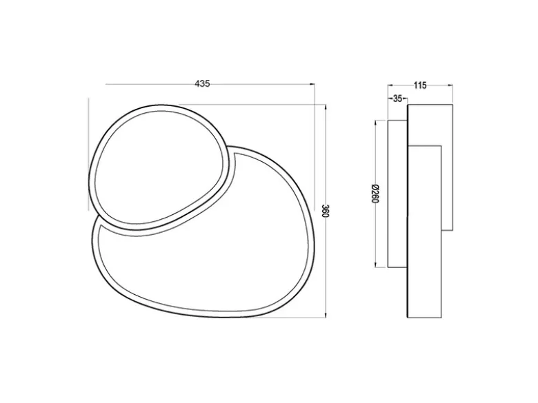LED Deckenleuchte RISE mit Fernbedienung dimmbar Weiß, Breite 43,5cm