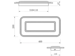 LED Deckenleuchte RIVA mit Fernbedienung & Tageslicht einstellbar, Breite 40cm