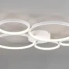 LED Deckenleuchte RONDO 5 Ringe Weiß, 5.600 Lumen hell, dimmbar, Breite 59cm