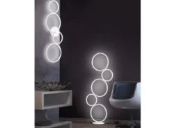 LED Deckenleuchte RONDO 5 Ringe Weiß, 5.600 Lumen hell, dimmbar, Breite 59cm