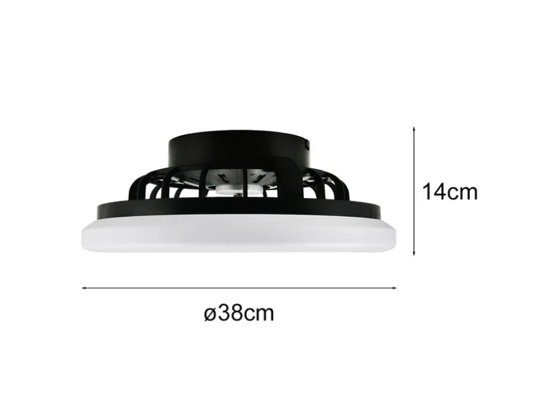 LED Deckenleuchte ROTSUND mit Ventilator, Tageslicht und Fernbedienung Ø 38cm