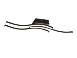 LED Deckenleuchte ROUTE flach Schwarz 3 flammig Warmweiß, Breite 56cm