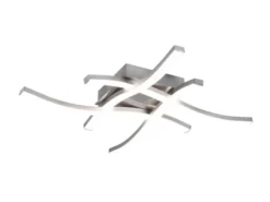 LED Deckenleuchte ROUTE 4 flammig Metall Silber Neutralweiß, Breite 46cm