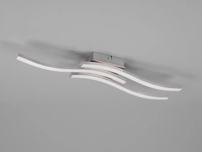 LED Deckenleuchte ROUTE 3 flammig Metall Silber Neutralweiß, Breite 56cm