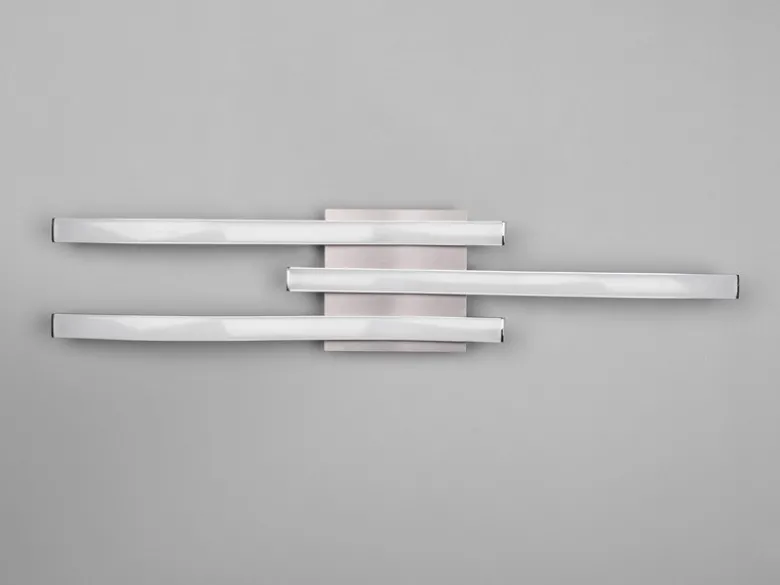 LED Deckenleuchte ROUTE 3 flammig Metall Silber Neutralweiß, Breite 56cm