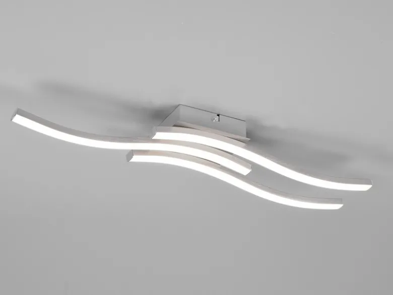LED Deckenleuchte ROUTE 3 flammig Metall Silber Neutralweiß, Breite 56cm