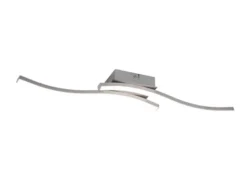 LED Deckenleuchte ROUTE 2 flammig Metall Silber Neutralweiß, Breite 56cm