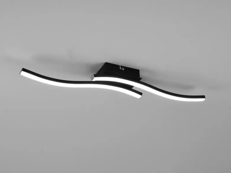 LED Deckenleuchte ROUTE 2 flammig Metall Schwarz Neutralweiß, Breite 56cm