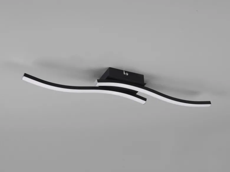 LED Deckenleuchte ROUTE 2 flammig Metall Schwarz Neutralweiß, Breite 56cm
