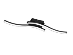 LED Deckenleuchte ROUTE 2 flammig Metall Schwarz, Warmweiß, Breite 56cm