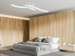 LED Deckenleuchte ROUTE 2 flammig Metall Weiß, Neutralweiß, Breite 56cm