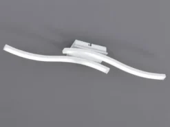 LED Deckenleuchte ROUTE 2 flammig Metall Weiß, Neutralweiß, Breite 56cm