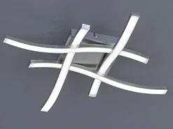 LED Deckenleuchte ROUTE Metall Silber, 4-flammig Warmweiß, Breite 46cm