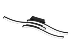 LED Deckenleuchte ROUTE Metall Schwarz, Breite 56cm, Warmweiß