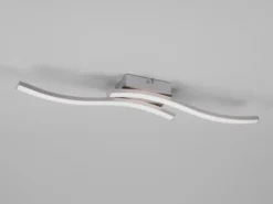 LED Deckenleuchte ROUTE Metall Silber 2-flammig, Warmweiß, Breite 56cm