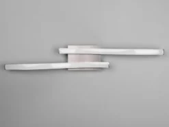 LED Deckenleuchte ROUTE Metall Silber 2-flammig, Warmweiß, Breite 56cm