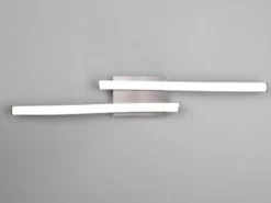 LED Deckenleuchte ROUTE Metall Silber 2-flammig, Warmweiß, Breite 56cm