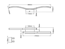 LED Deckenleuchte ROUTE Metall Silber 2-flammig, Warmweiß, Breite 56cm