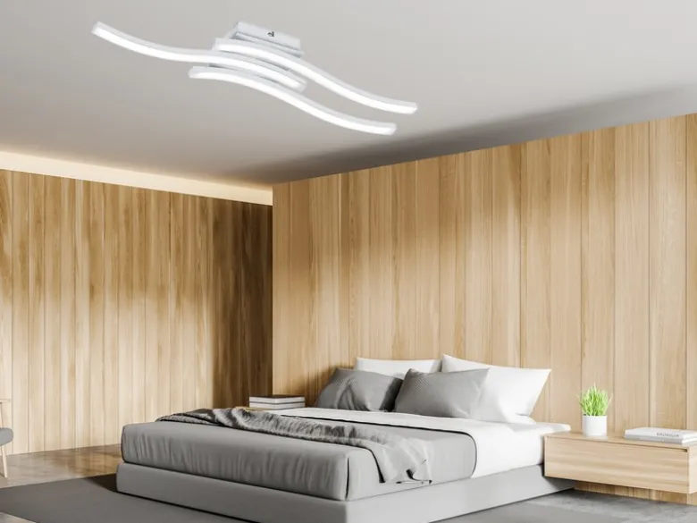 LED Deckenleuchte ROUTE Metall Weiß, Breite 56cm, Neutralweiß