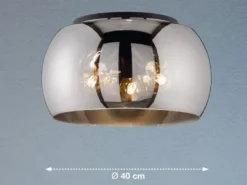 LED Deckenleuchte rund aus Rauchglas Industrial, Ø 40cm