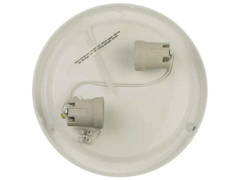LED Deckenleuchte rund, Glas Alabaster, Dekorring Messing matt, Ø 40cm