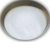 LED Deckenleuchte rund, Glas Alabaster, Dekorring Altmessing, Ø 35cm
