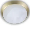 LED-Deckenleuchte rund, Glas Alabaster, Dekorring Messing matt, Ø 35cm