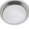 LED-Deckenleuchte rund, Glas Alabaster, Dekorring Nickel matt, Ø 35cm